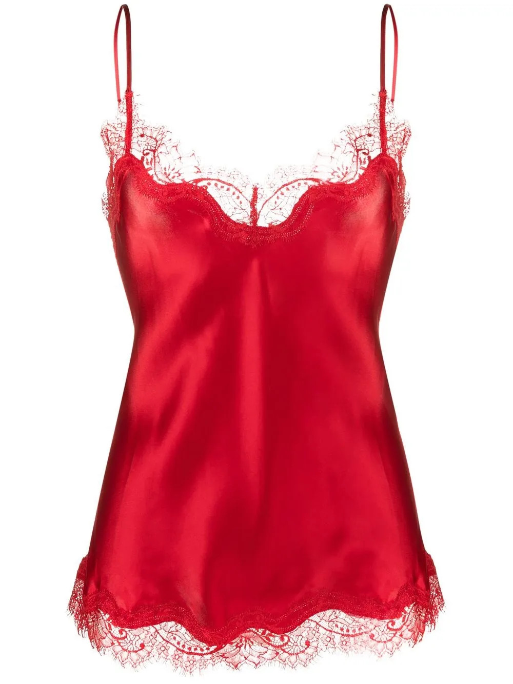 Camisole-Seidentop mit Spitzenbesatz | Farfetch Global