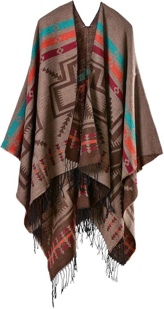 Seagoo Women Poncho Capes Shawl Cardigans Sweater Coat Oversized Blanket | Amazon (US)