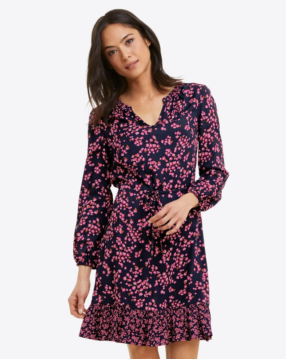 Lucinda Dress in Navy Cherry Blossom | Draper James (US)