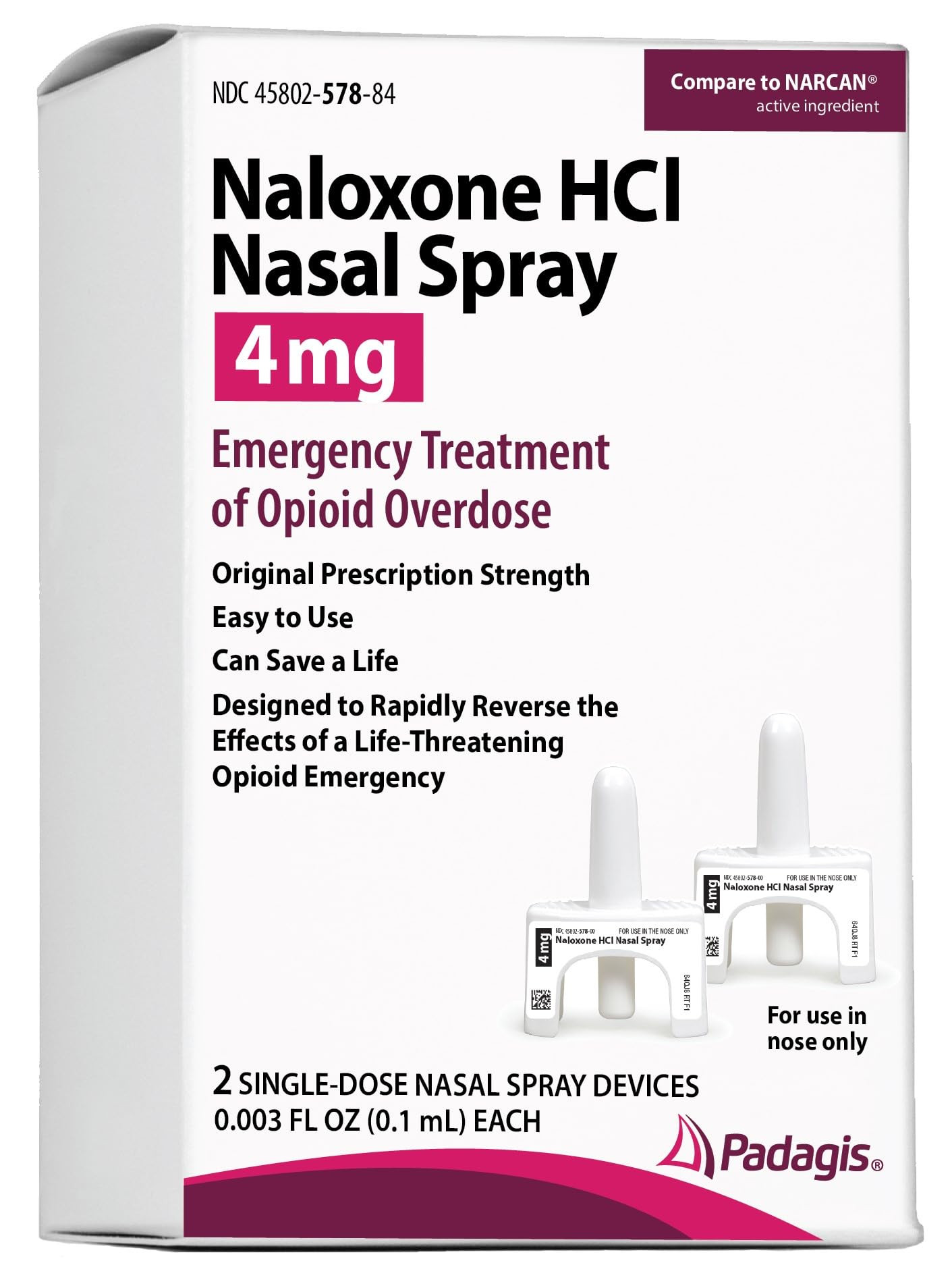 Padagis Naloxone HCI Nasal Spray, 4 mg – Emergency Treatment for Opioid Overdose - Rapid-Respon... | Amazon (US)