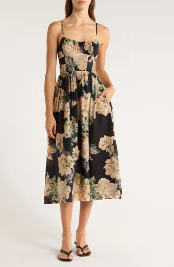 En Saison Peregrine Floral Print Sleeveless Midi Dress | Nordstrom | Nordstrom