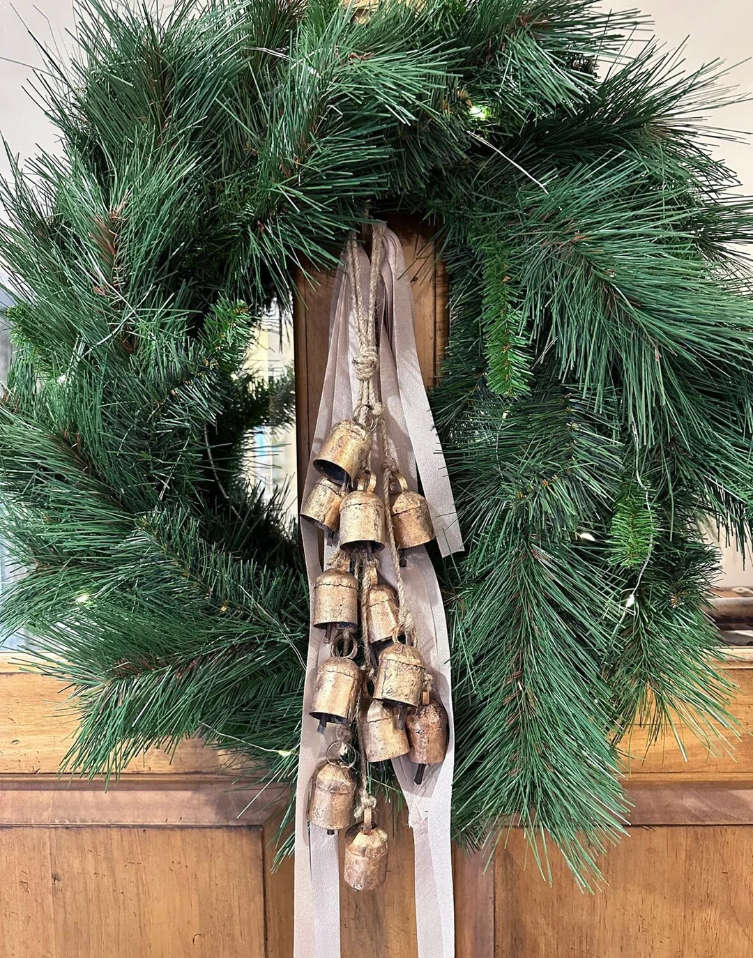 Trident Bells Bell Hanging With 12 Rustic Gold Bells on Rope Wind Chime, Door Bells, Christmas De... | Etsy (US)