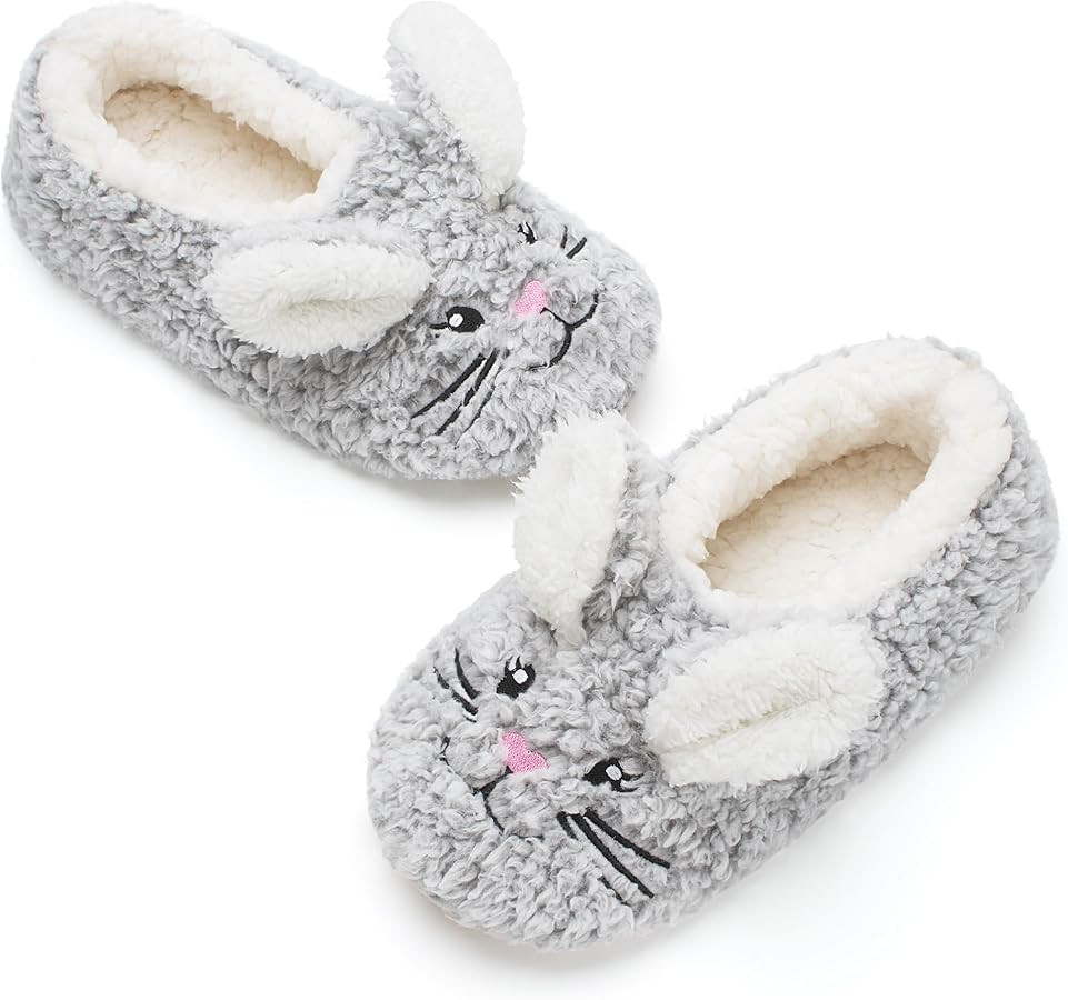 Cozylook Cute Animal House Slippers - Fuzzy Warm Bedroom Slipper Socks Non-Slip Grippers with Fun... | Amazon (US)