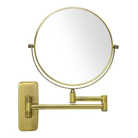GURUN 8-Inch Double-Sided Wall Mount Makeup Mirror Antique Satin Brass with 7X Magnification Bath... | Amazon (US)