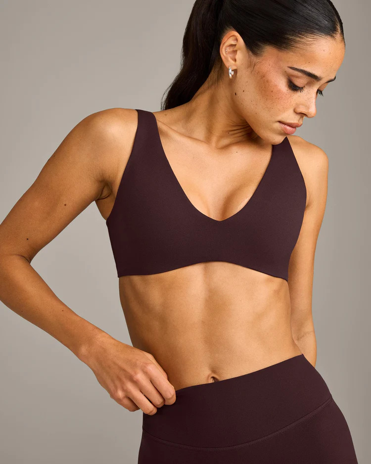 SoftMotion™ Scoop Back Bralette with Gray Logo 
 Plum Brown | Oner Active (UK / US)