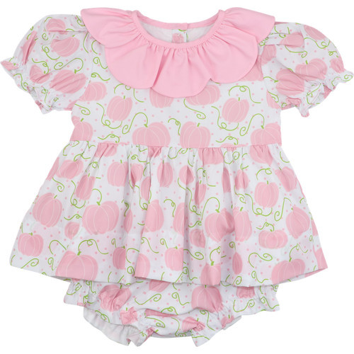 Pink And Green Pumpkin Diaper Set | Cecil and Lou