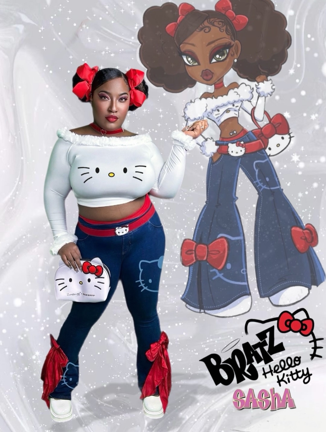 When Hello Kitty said “be cute,” and Bratz said “be bold”, I said BOTH! 💋🎀

Artist: @jograydraw 
Concept: @hellokitty @bratz
Outfit made by me and @amazonfashion 
Makeup: @hudabeauty @thelipbar 
-
-
#bratz #bratzdoll #bratzart #sanrio #hellokitty #sasha #hellokittylover #halloween #halloweencostume