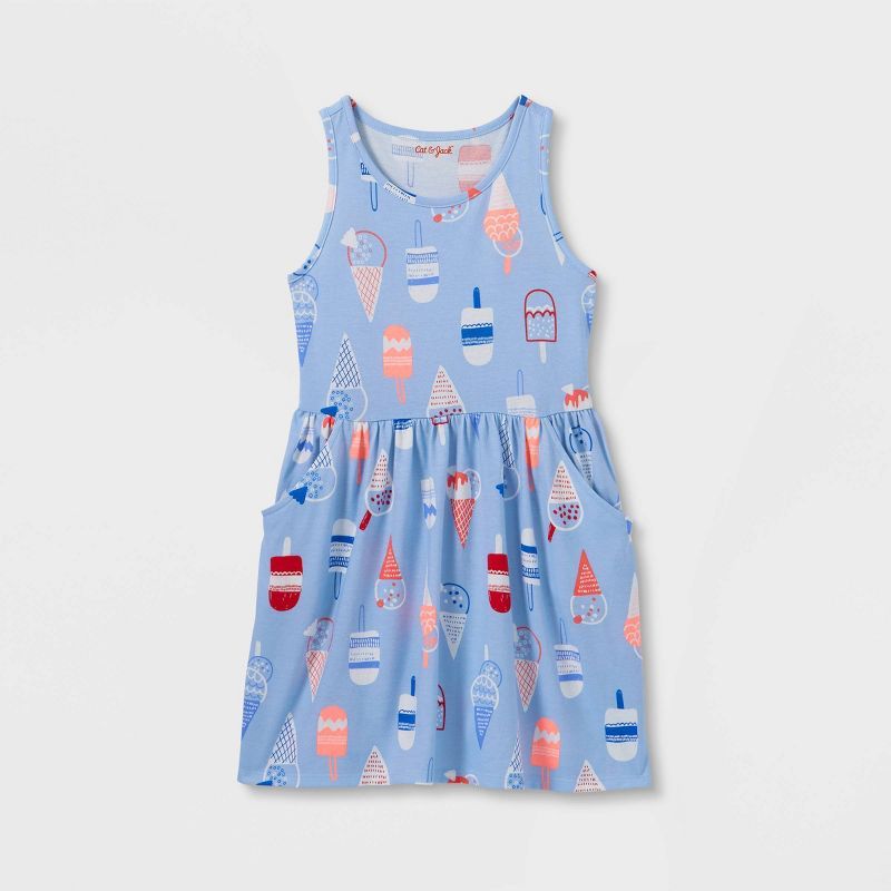 Girls' Printed Sleeveless Knit Dress - Cat & Jack™ | Target