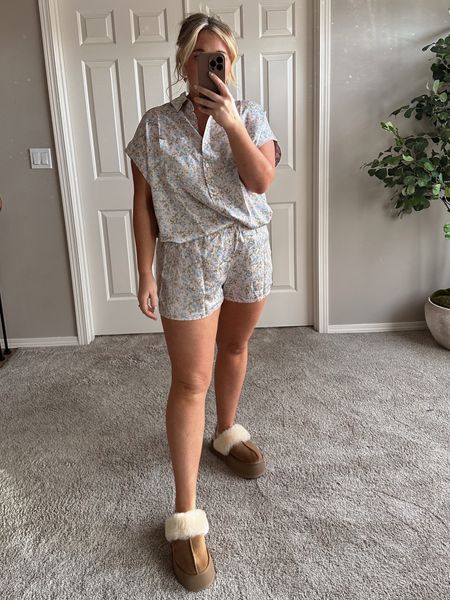 The PJs I was wearing from my TikTok live today! I’m wearing a size extra-large in the top and bottoms. I’ve also included my self tanner, necklace,  and my lip combo.

My exact necklace is no longer in stock, but I linked the same small shop and a similar necklace she offers!

#LTKsalealert #LTKmidsize #LTKbeauty