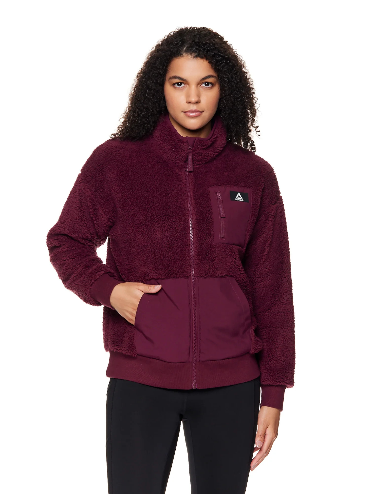 Reebok Women's Getaway Sherpa Jacket With Front Zipper Pocket | Walmart (US)