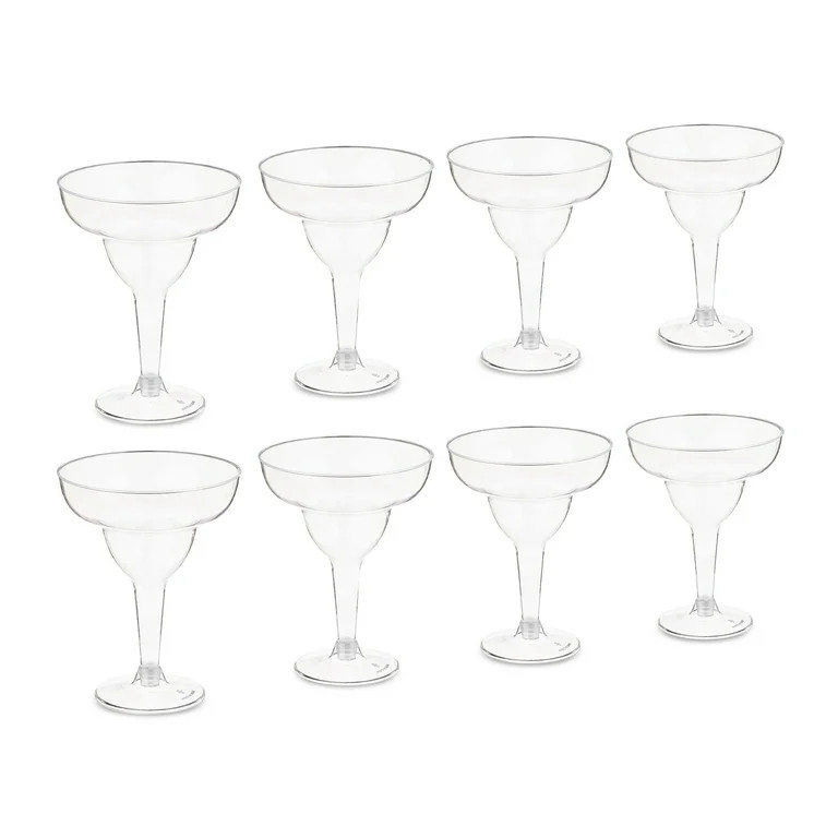 Clear Plastic Margarita Glasses, 10.8 fl oz, 8 Pieces, by Way To Celebrate | Walmart (US)
