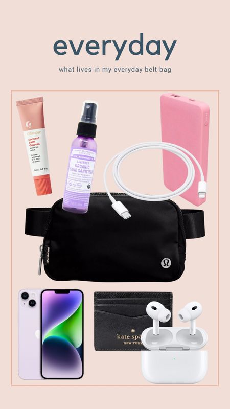 Everyday essentials for my Lululemon belt bag! Always carrying: balmdotcom, hand sanitizer, iPhone charger, power bank, iPhone 14, card holder wallet, + AirPods Pro

#LTKFind #LTKitbag #LTKbeauty