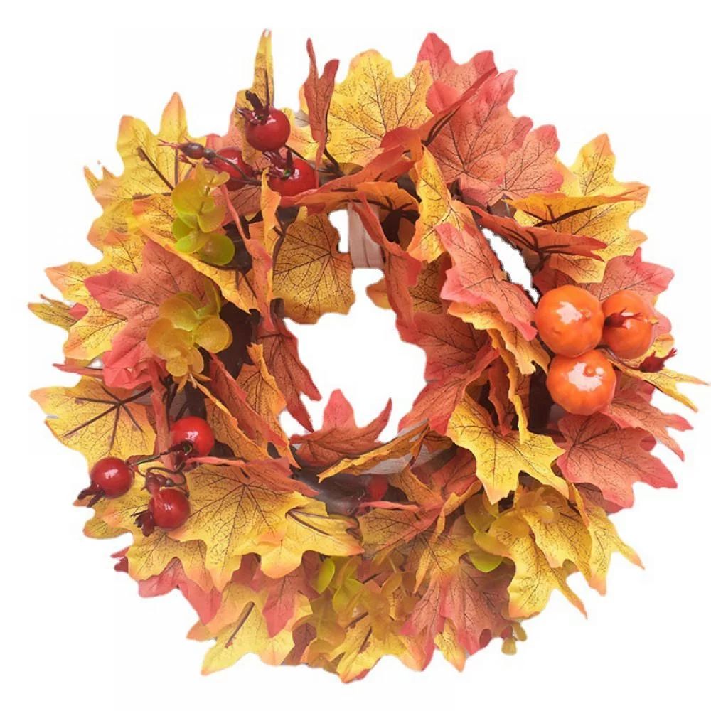 12" Fall Wreath for Front Door, Fall Decor, Ideal Fall Porch Decor for Autumn & Halloween & Thank... | Walmart (US)
