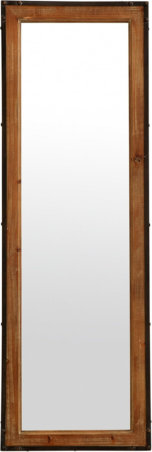Amazon Brand - Stone & Beam Wood and Iron Hanging Wall Mount Mirror, Glass, Rectangular, 13.75" x... | Amazon (US)