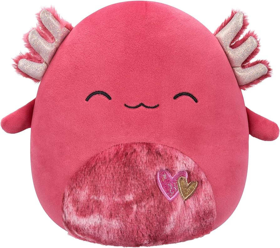 Squishmallows Original 8-Inch IndieMae Maroon Axolotl with Fuzzy Belly and Hearts Embroidery - Of... | Amazon (US)