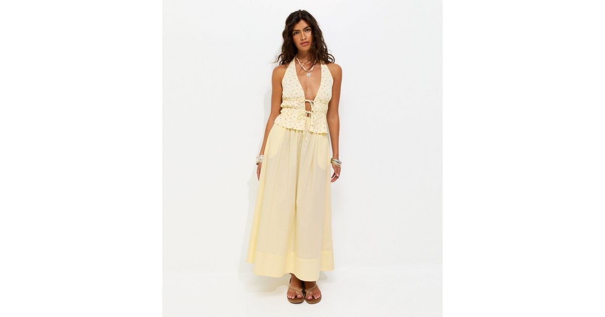 Women's Light Yellow Cotton Poplin Circle Skirt New Look | New Look (UK)