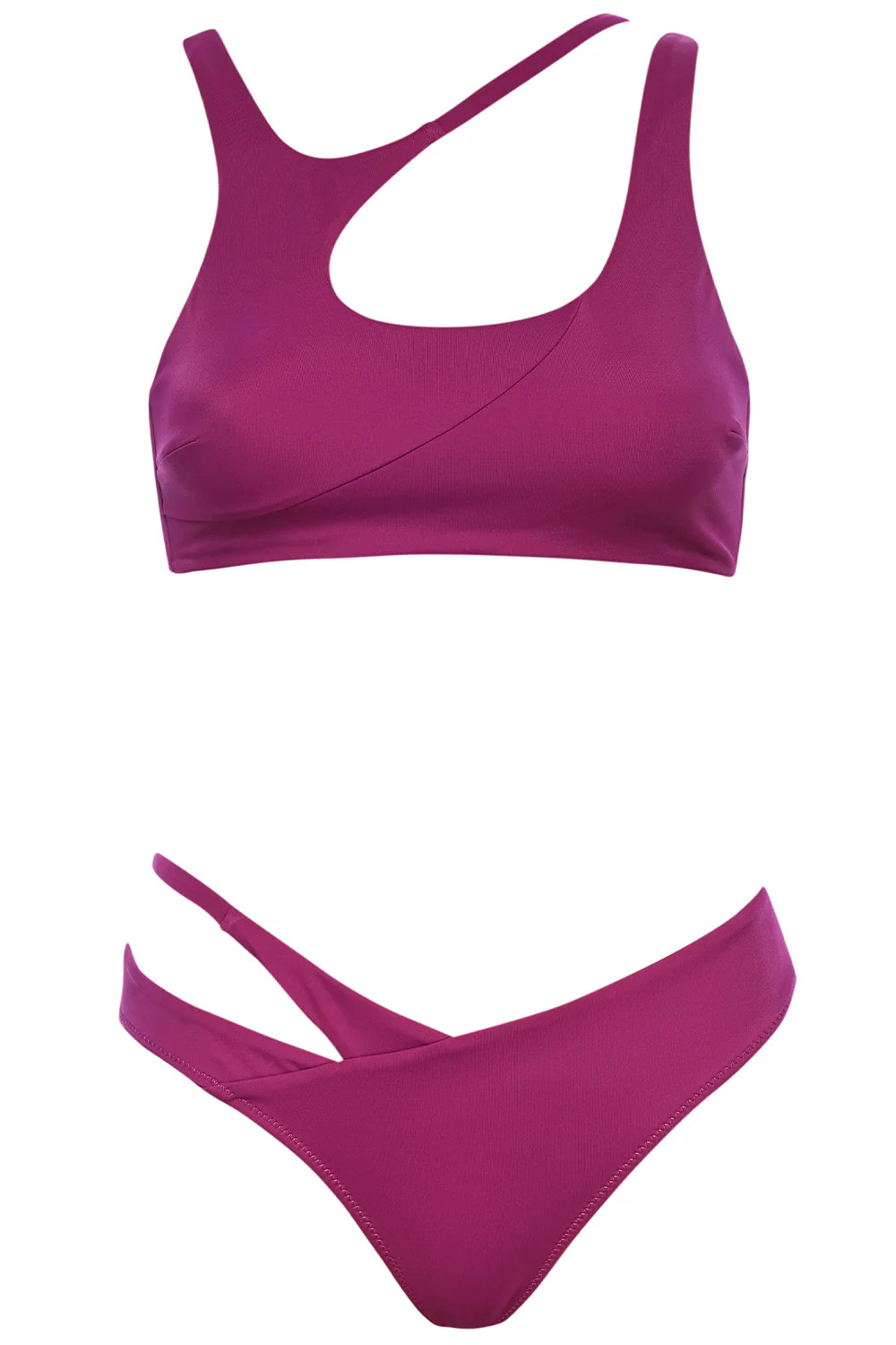 Asymmetric Bikini Burgundy Set | VETCHY LLC