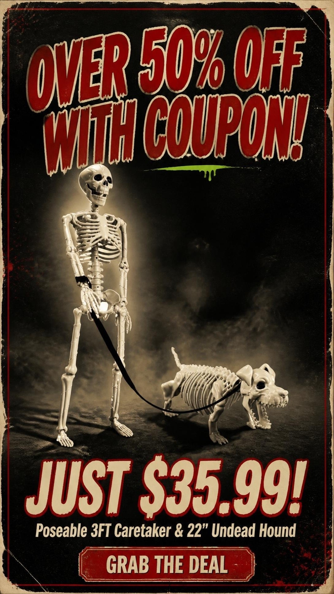💀🐕 Double the spooky with this Graveyard Caretaker + Undead Hound Halloween set!

This creepy duo makes it easy to turn your porch, yard or indoor Halloween display into a mini haunted scene. 🎃👻

🦴 3-ft poseable skeleton caretaker
🐕 22” articulated zombie dog
💀 Movable joints for tons of creepy poses
🌙 Spooky nighttime glow
🍂 Weather-resistant for outdoor displays
🏚️ Lightweight + easy to move and stage

Perfect for a Halloween porch, DIY graveyard, haunted house or spooky party setup — and way more fun than another basic skeleton!

#LTKHome #LTKSeasonal #HalloweenDecor #HalloweenDecorations #OutdoorHalloweenDecor #SpookySeason #HalloweenYardDecor

#LTKSeasonal #LTKSaleAlert #LTKHome