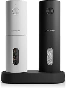 LARS NYSØM Electric Salt and Pepper Grinder Set I Automatic Salt and Pepper Mills with Adjustabl... | Amazon (US)