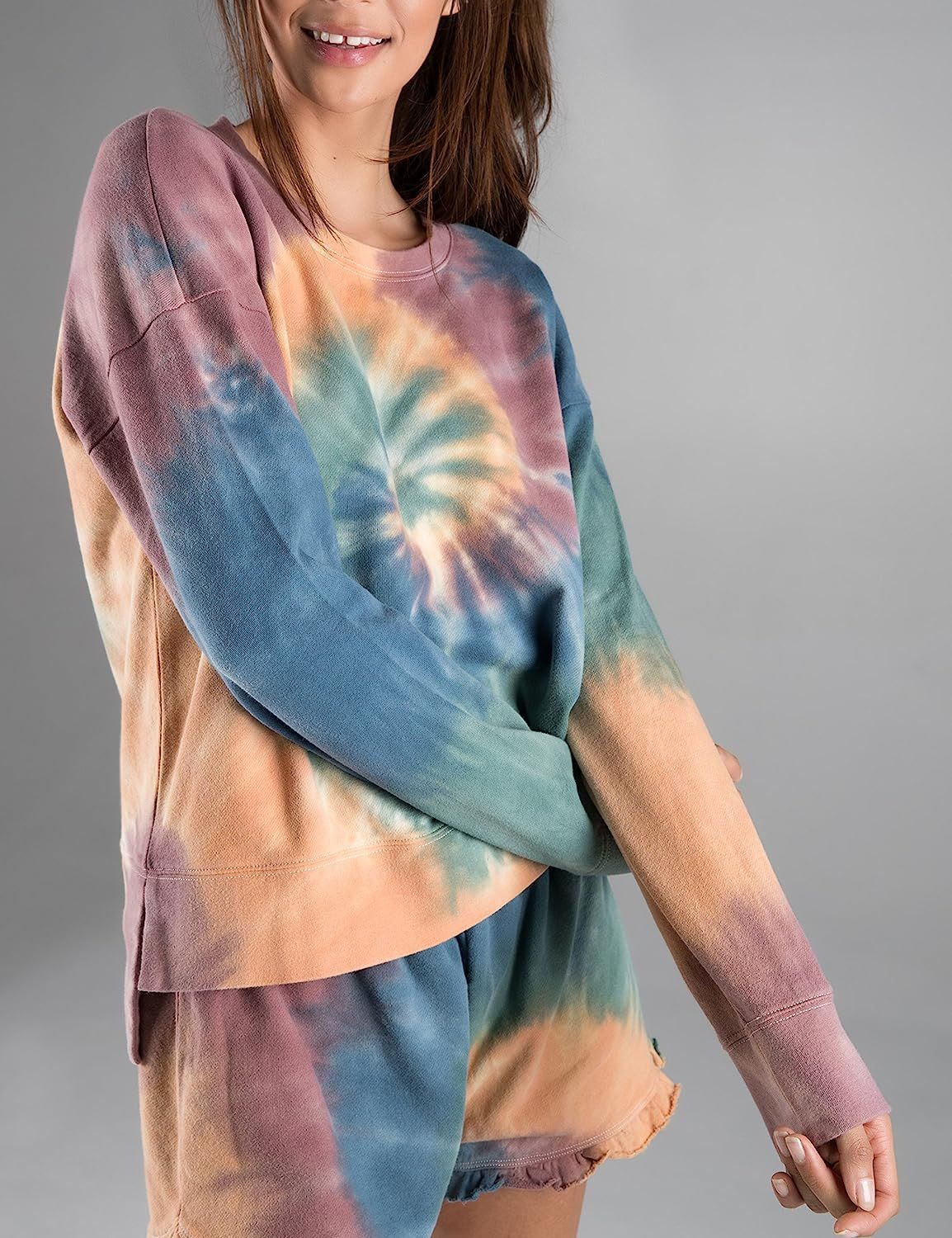 Rebel Canyon Young Women's Lightweight French Terry Tie Dye High-Low Pullover | Amazon (US)