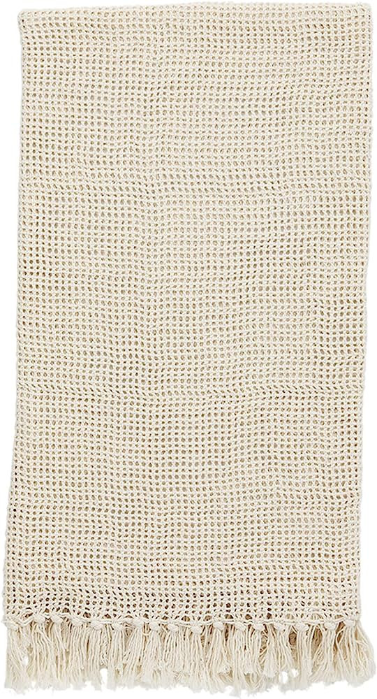 Mud Pie Knitted Throw Blanket, Cream, 50" x 60" | Amazon (US)