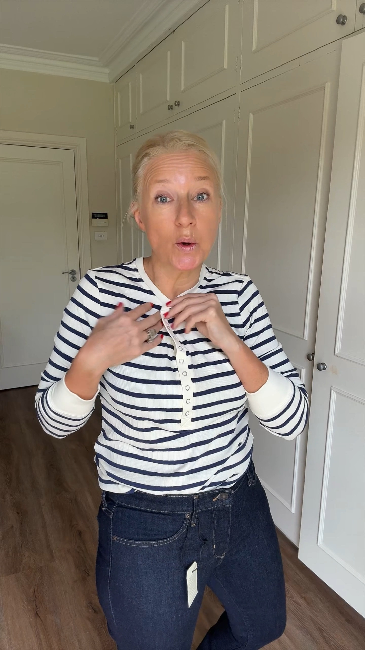 Perfect navy and white Henley. I love this style of long sleeved t-shirt. Here are some faves 🤍💙

#LTKsalealert #LTKaustralia #LTKover40