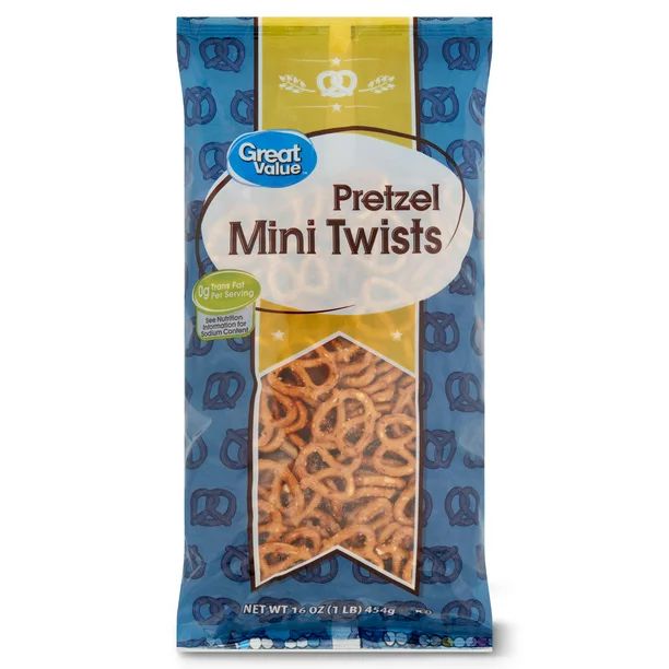 Great Value Pretzel, Mini Twists, 16 oz - Walmart.com | Walmart (US)