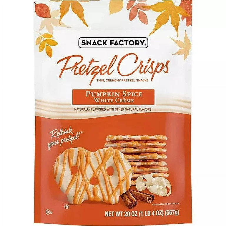 20oz Pumpkin Spice Pretzel Crisps – Sweet White Crème Dipped Holiday Snack by Snack Factory | Walmart (US)