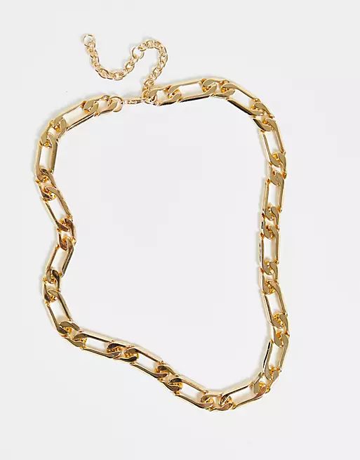 Topshop mixed wide link chain necklace in gold | ASOS (Global)