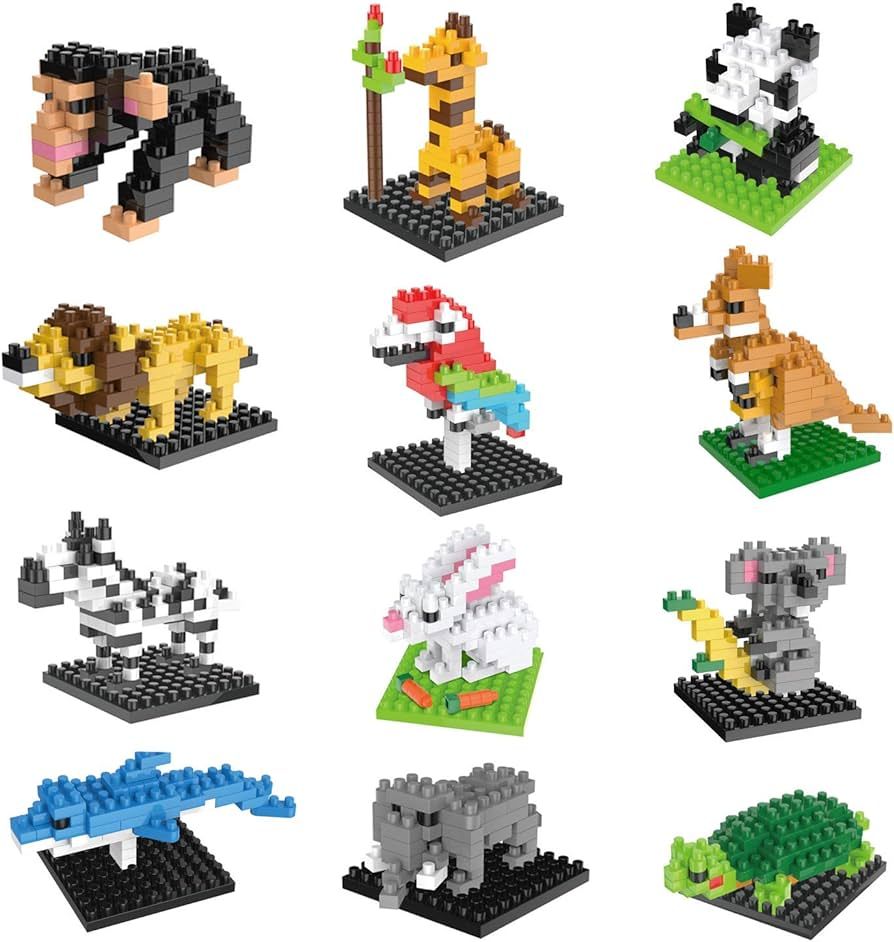 FUN LITTLE TOYS Party Favors for Kids, Mini Animals Building Blocks Sets for Goodie Bags, Prizes,... | Amazon (US)