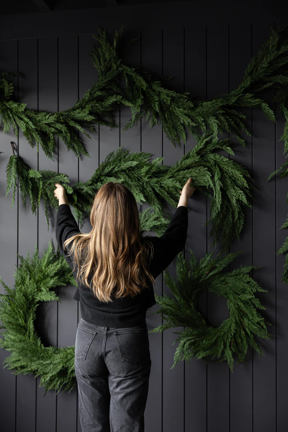 Cypress Leaf Full Real Touch Garland - 15 Ft | luxe bCO