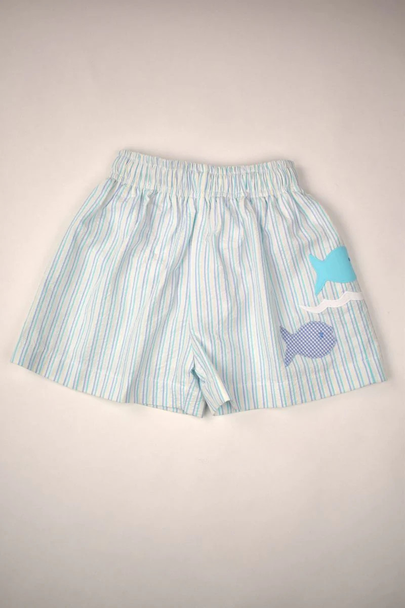 Seersucker Fish Appliqué Swim Collection – Boys & Girls by Funtasia To | Persnickety