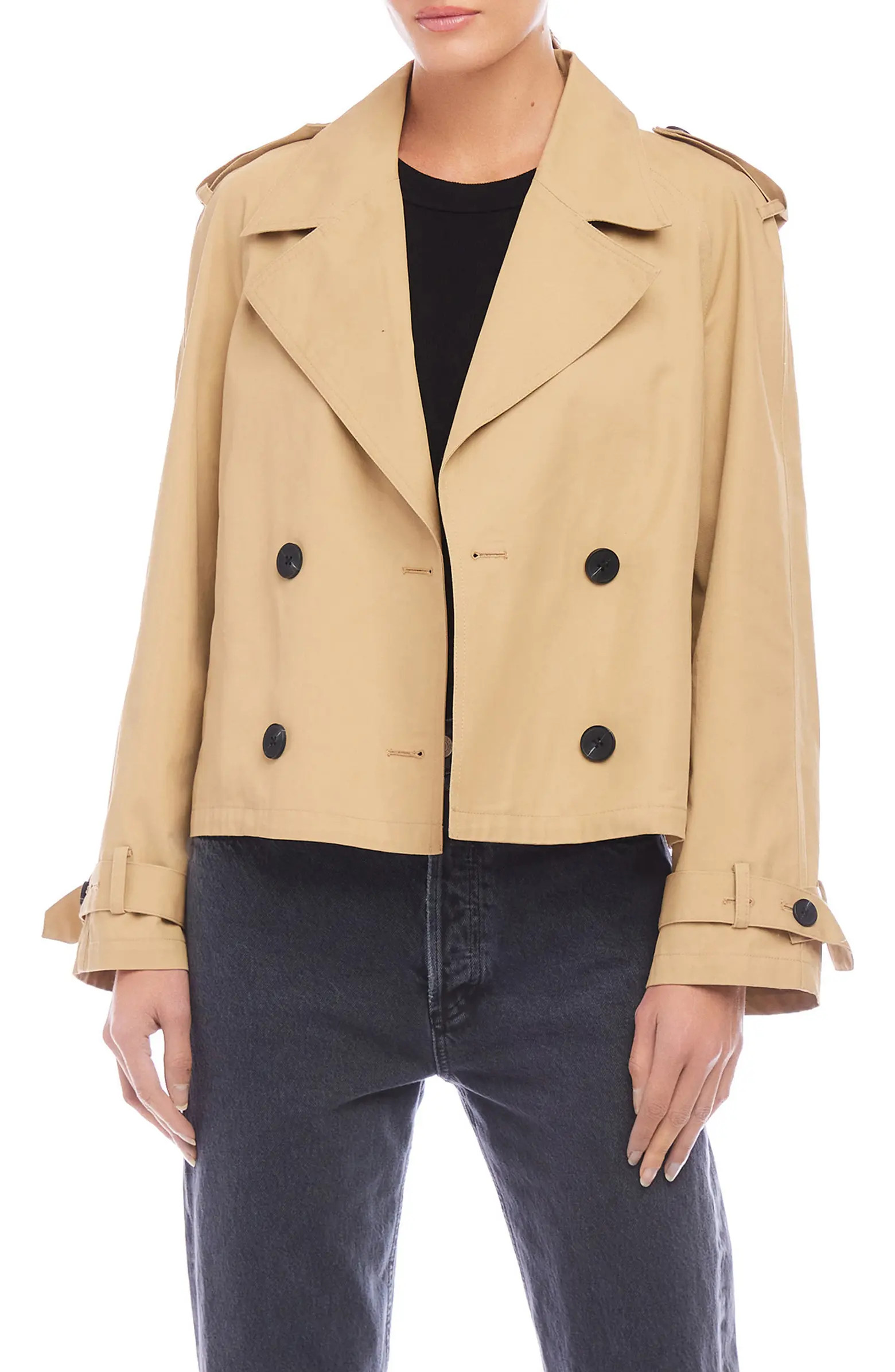 Chelsea Double Breasted Crop Trench Coat | Nordstrom