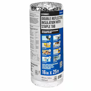 16 in. x 25 ft. Double Reflective Insulation Staple Tab | The Home Depot
