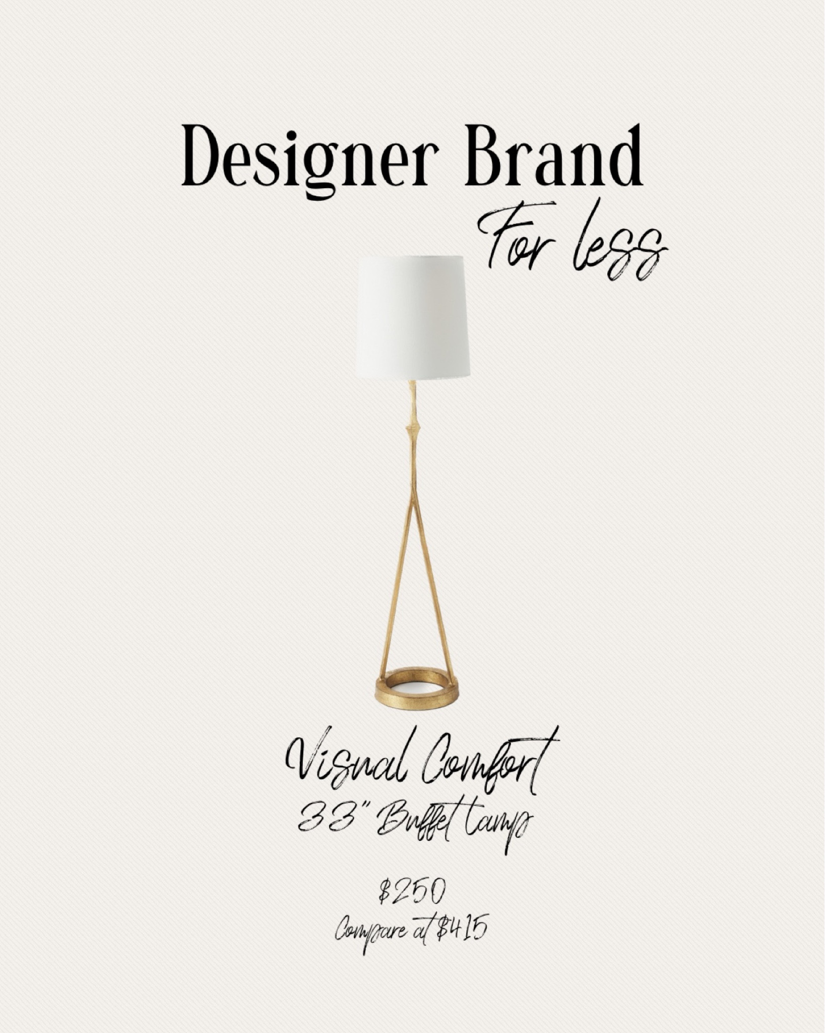 Designer Lamp for Less! This beautiful buffet lamp is from the Visual Comfort designer line. Selling for $250 here but elsewhere for $415 & above. Also comes in a black iron color.

Designer lamp, Visual Comfort, VC Lamp, buffet lamps, entry lamps, entryway lamps, console lamps, gold lamps, table lamps, living room lamps, designer for less, look for less, traditional decor, home decor, affordable decor, glam decor, black buffet lamp, black table lamp

#LTKFind #LTKhome #LTKsalealert