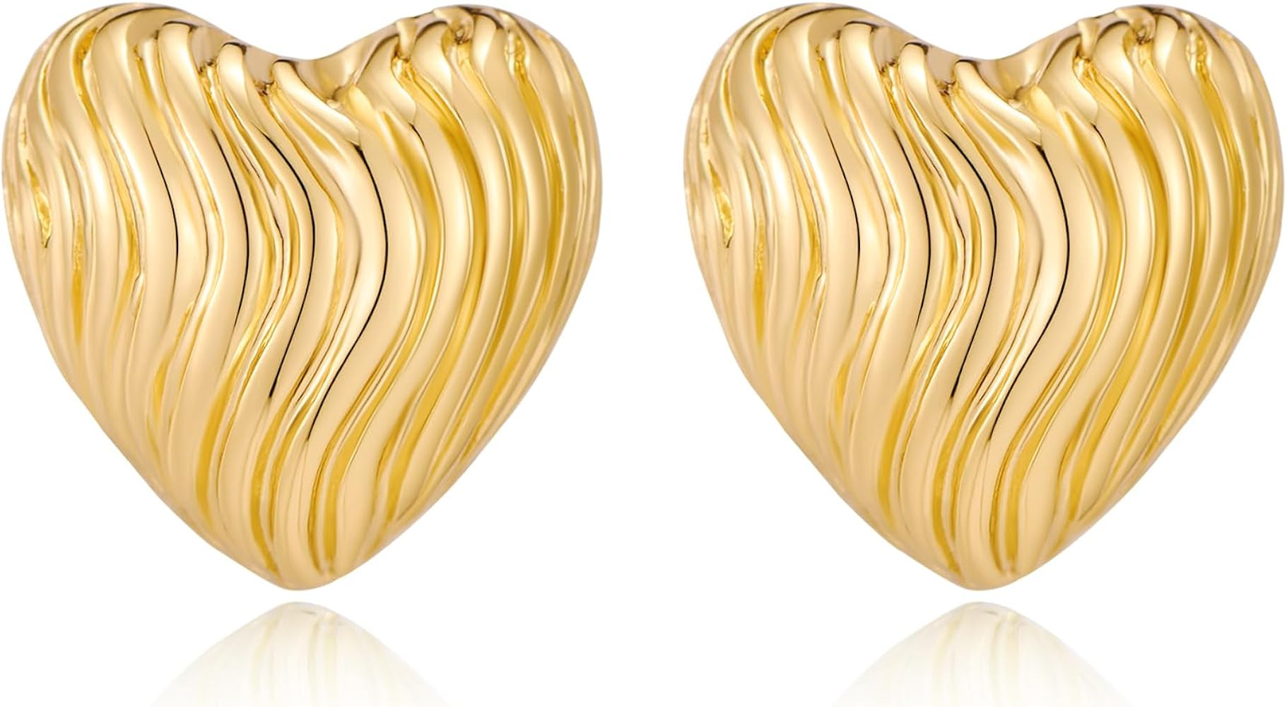 Gold Heart Stud Earrings for Women Statement Love Heart Earrings for Women Valentine Earrings | Amazon (US)