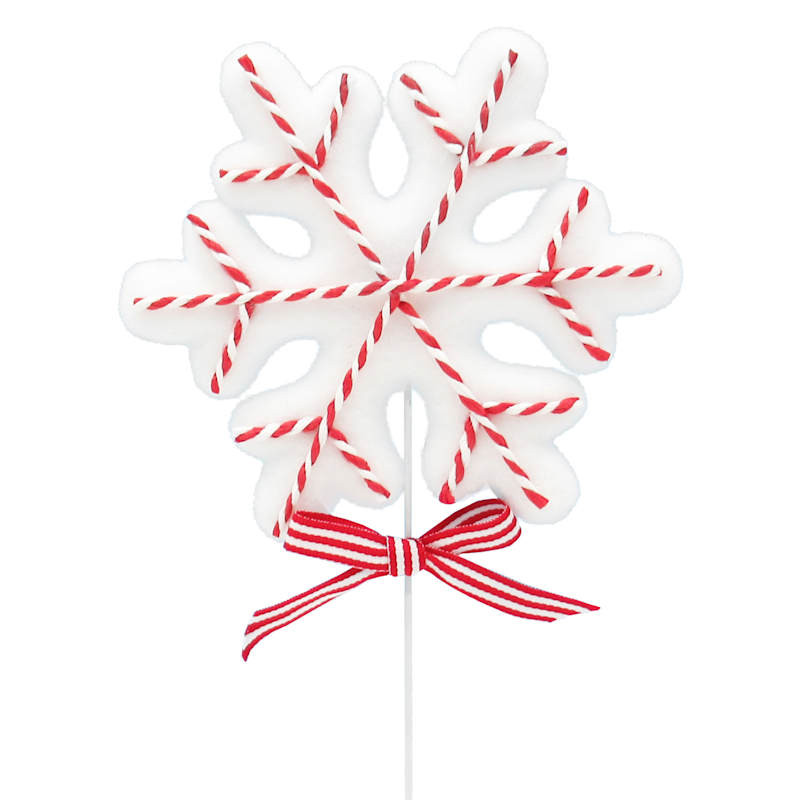 Red & White Snowflake Pick, 11" | At Home