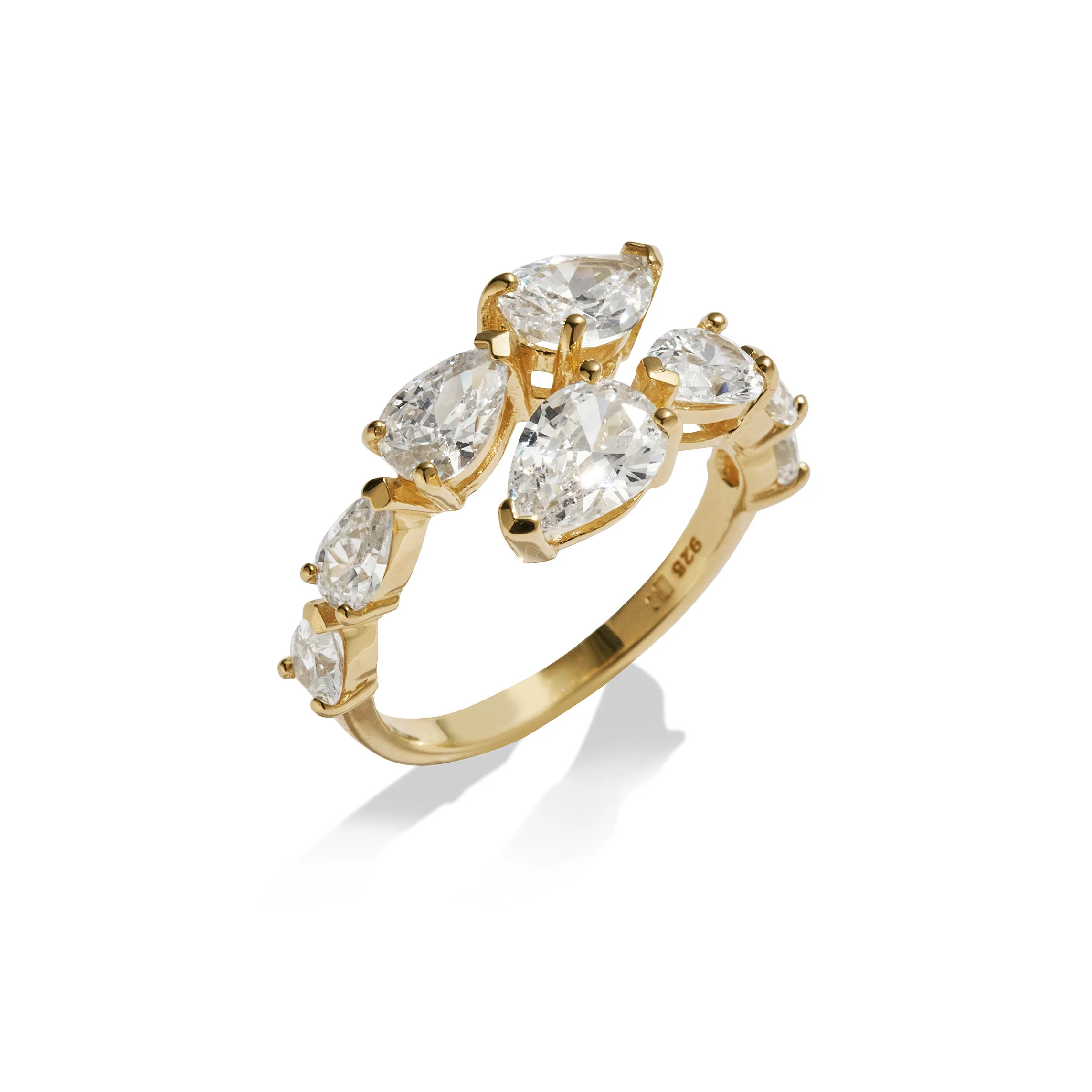 Gold Pear Stone Ring | Rosie Fortescue Jewellery