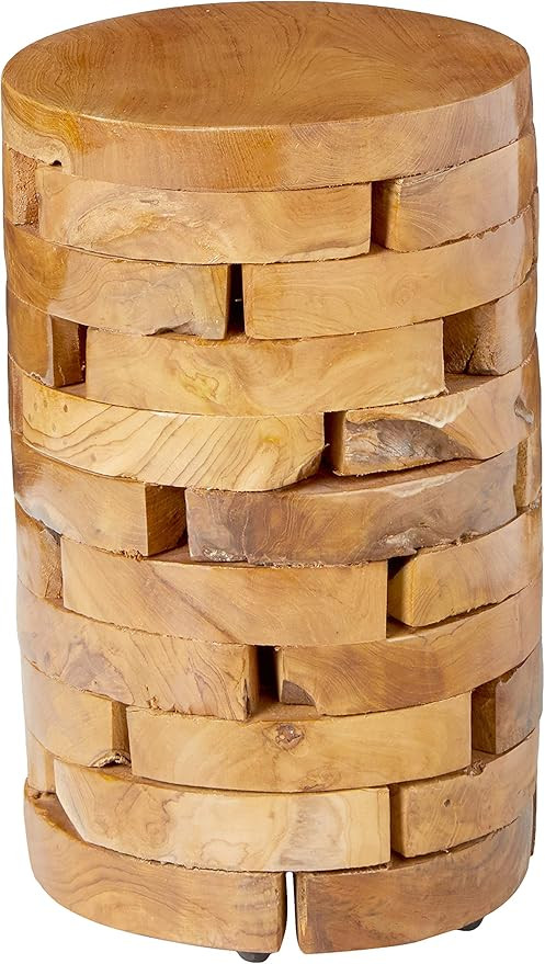 Bare Decor Stonehenge Artisan Accent Table in Solid Teak Wood | Amazon (US)