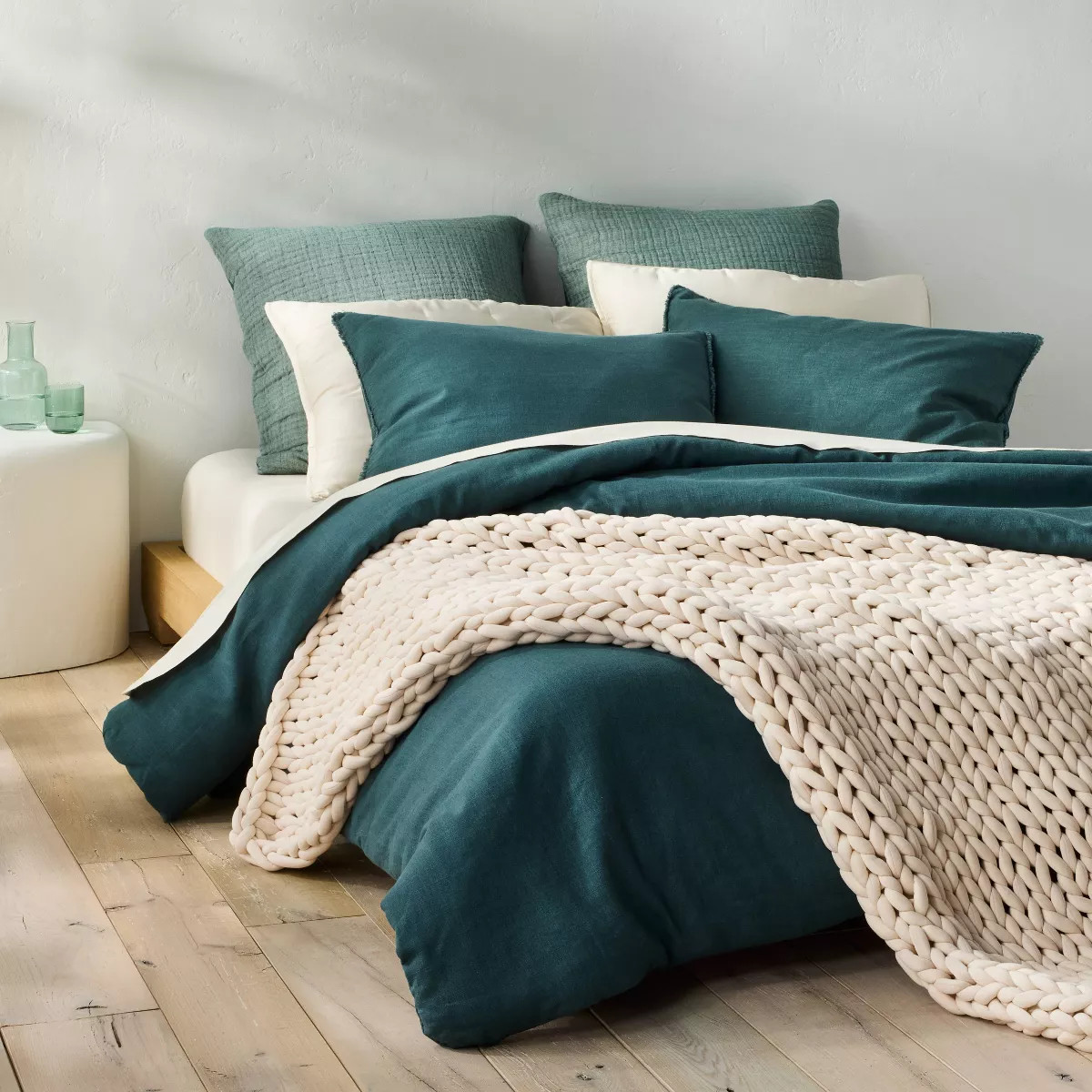 50"x70" 12lbs Solid Knit Weighted Blanket Natural - Casaluna™ | Target