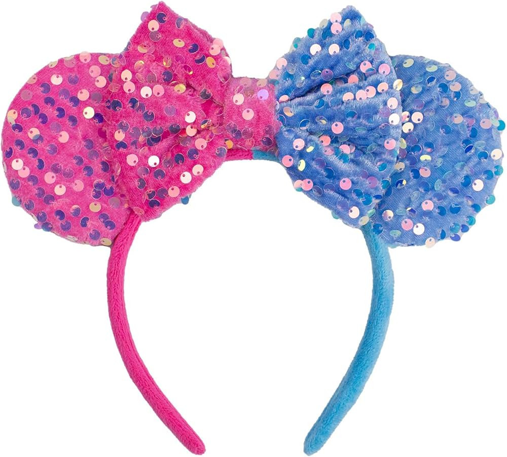 Velvet Mouse Ear Headband with Full Sequins, Glittering Hair Bow Headband, Shiny Fashion Headwear... | Amazon (US)