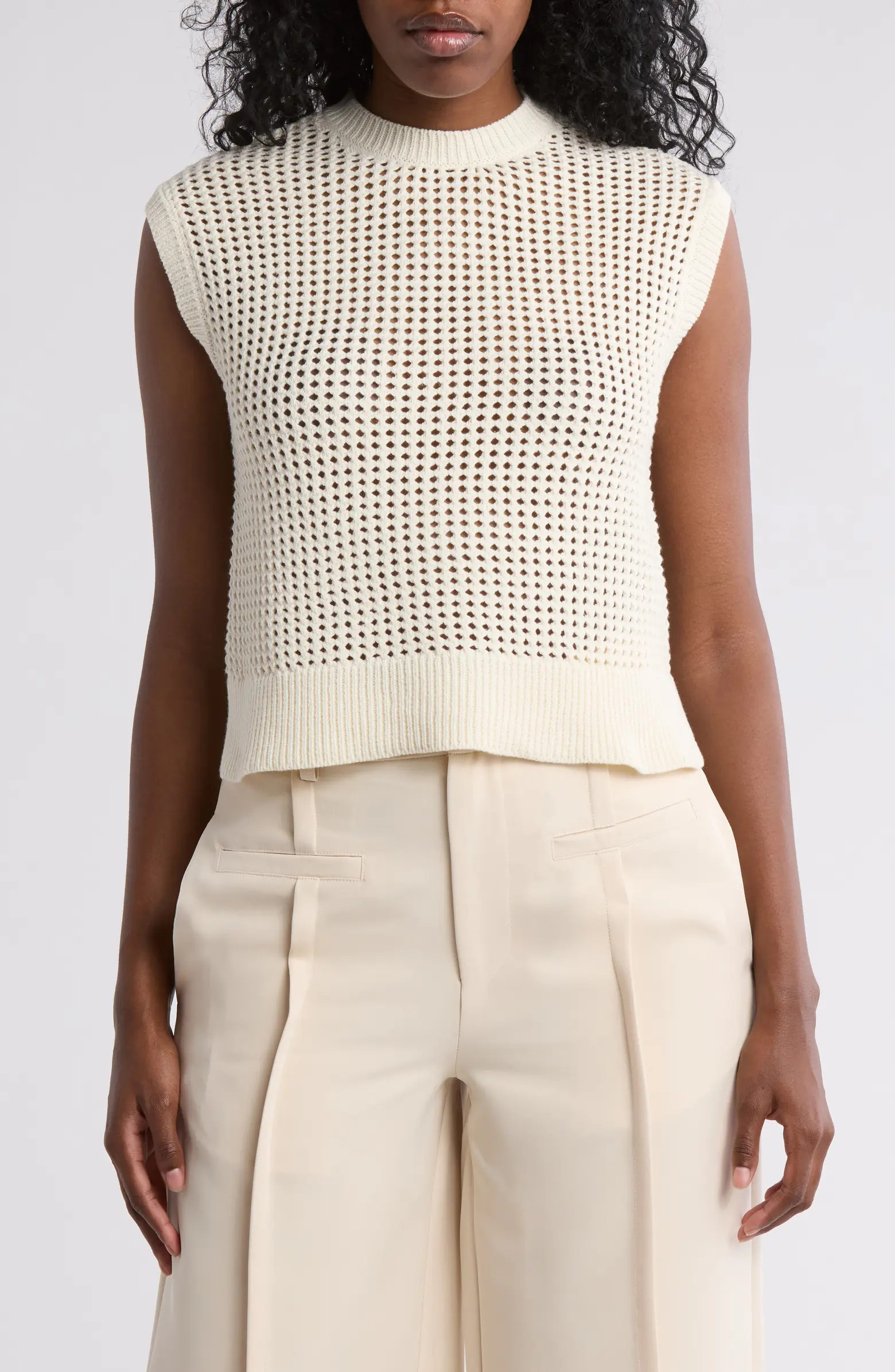 Love By Design Celine Open Knit Cap Sleeve Vest | Nordstromrack | Nordstrom Rack