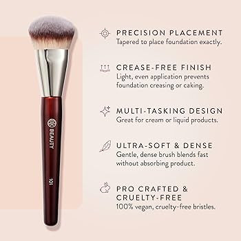 BK BEAUTY BRUSHES - 101 CONTOURED FOUNDATION BRUSH - Contoured Foundation Brush - Foundation Make... | Amazon (US)