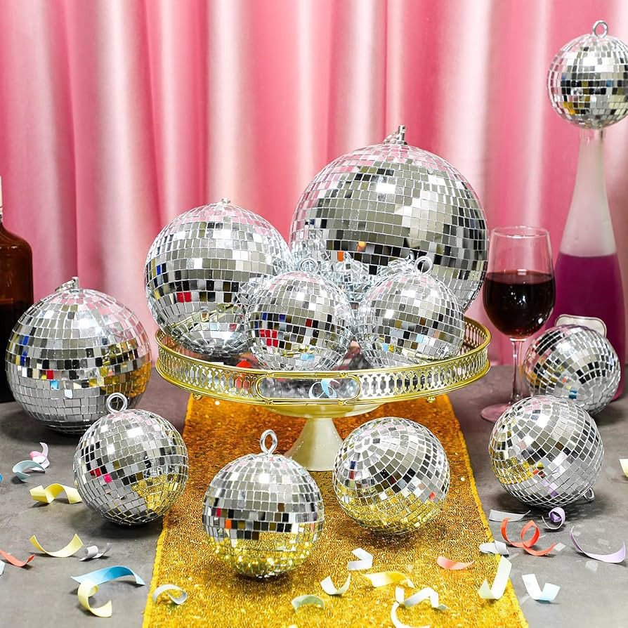 MTLEE 20 Pcs Disco Balls Decorations Assorted Size 2026 New Year Eve Party Decor Disco Ball Ornam... | Amazon (US)