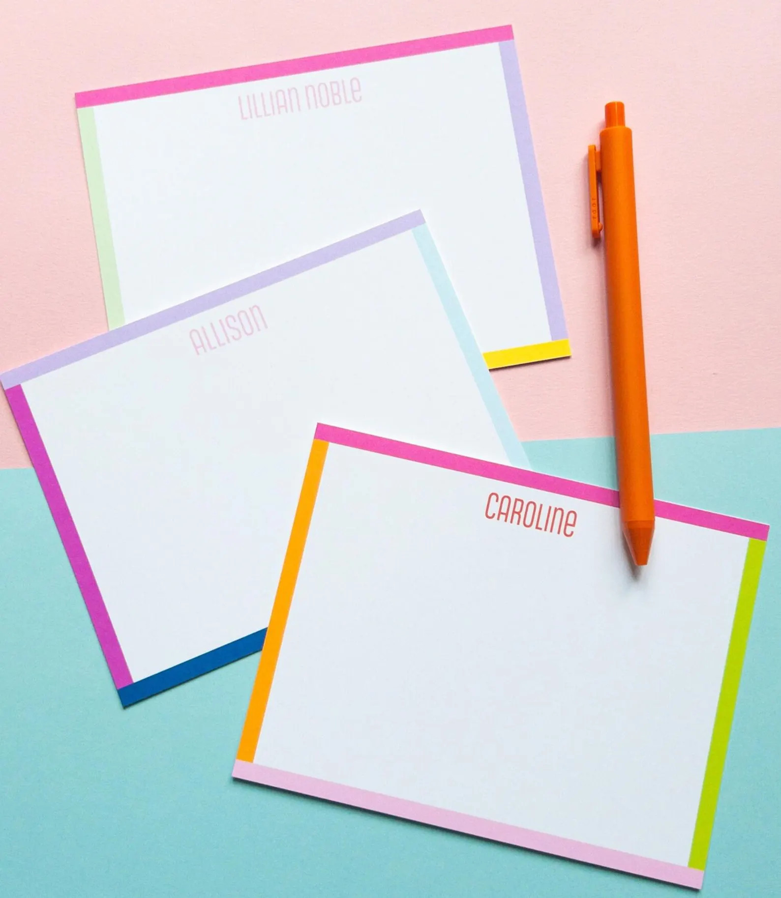Personalized Modern Colorblock Notecards, Custom Stationery for Kids, Teens, Teacher Gift | Etsy (Global)