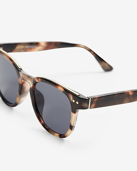 Tortoiseshell Round Frame Sunglasses | Express