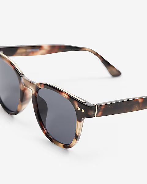 Tortoiseshell Round Frame Sunglasses | Express