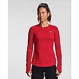 Under Armour Women's ColdGear Armour Compression Crew Long Sleeve T-Shirt , Red (600)/Metallic Silve | Amazon (US)