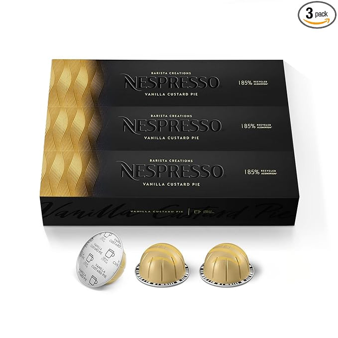 Nespresso Capsules VertuoLine, Vanilla Custard Pie, Mild Roast Coffee, 10 Count (Pack of 3), Brew... | Amazon (US)
