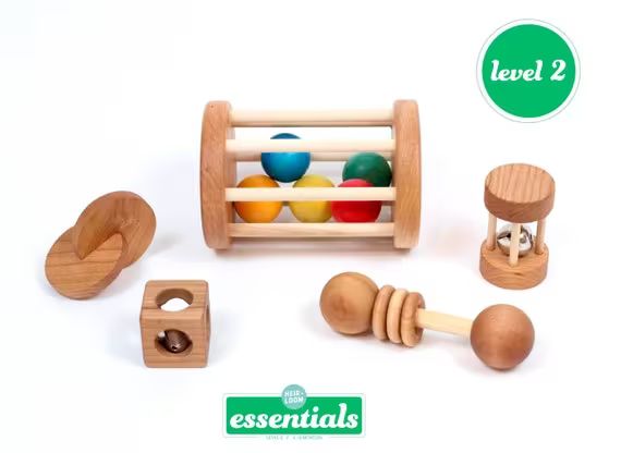 Montessori 4-8 Month Baby Set of 5 Toys -- Montessori Infant Set -- 4-8 Month Motor Development S... | Etsy (US)